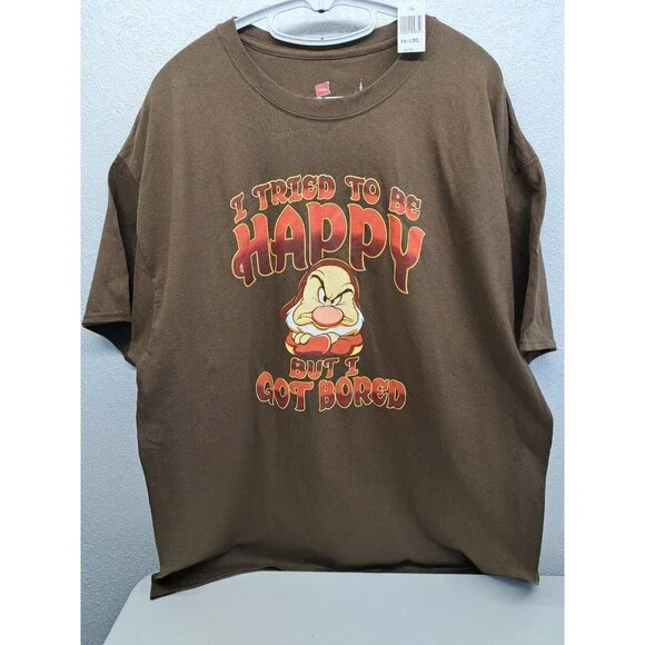 Disney Parks Store Brown T-Shirt Grumpy Graphic Men's Size 2XL New* - Picture 1 of 4